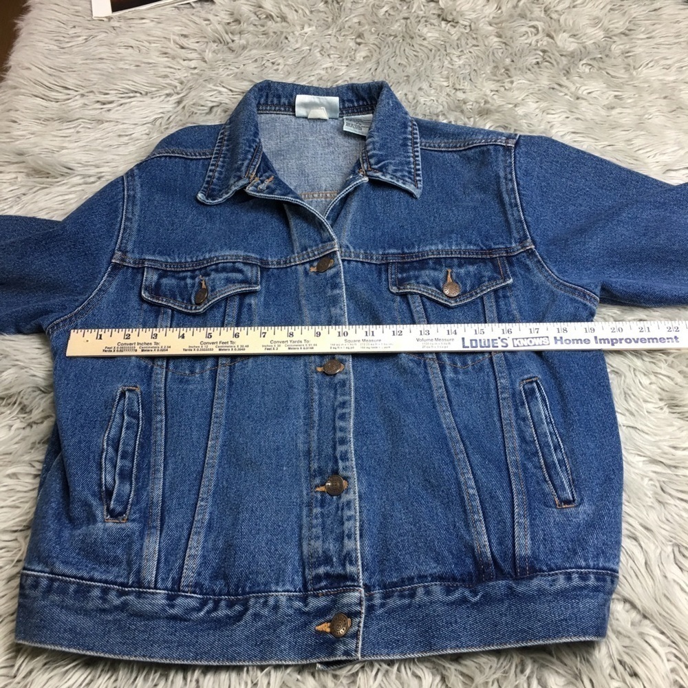 Vintage 90s Bill Blass Denim Trucker Jacket 100% Cotton Americana Blue Jean Coat - Picture 5 of 8